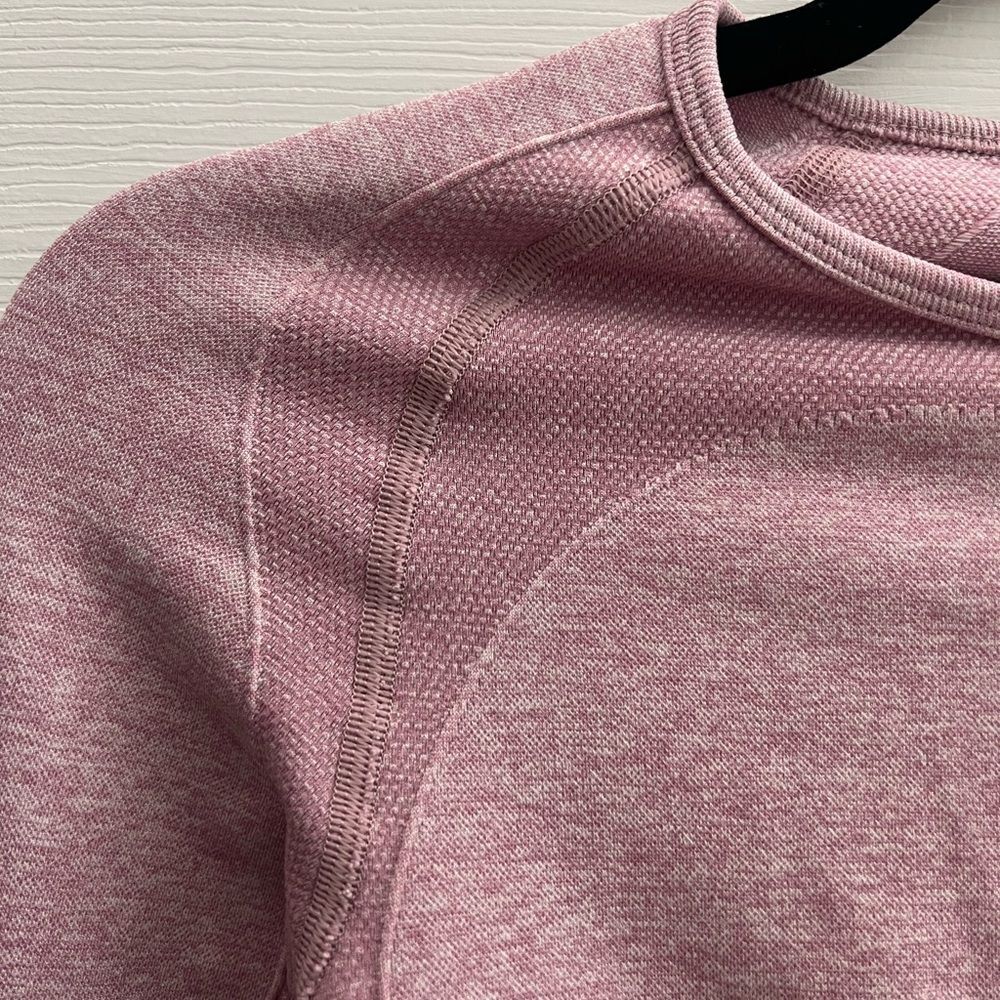 Gymshark Flex Crop Top Long Sleeve Active Deep Blush/White Size Small - Picture 7 of 12